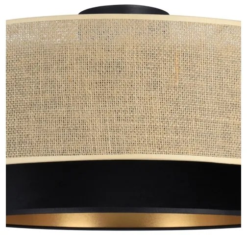 Lampada da soffitto SARTA 1xE27/60W/230V Ø 45 cm nero/iuta