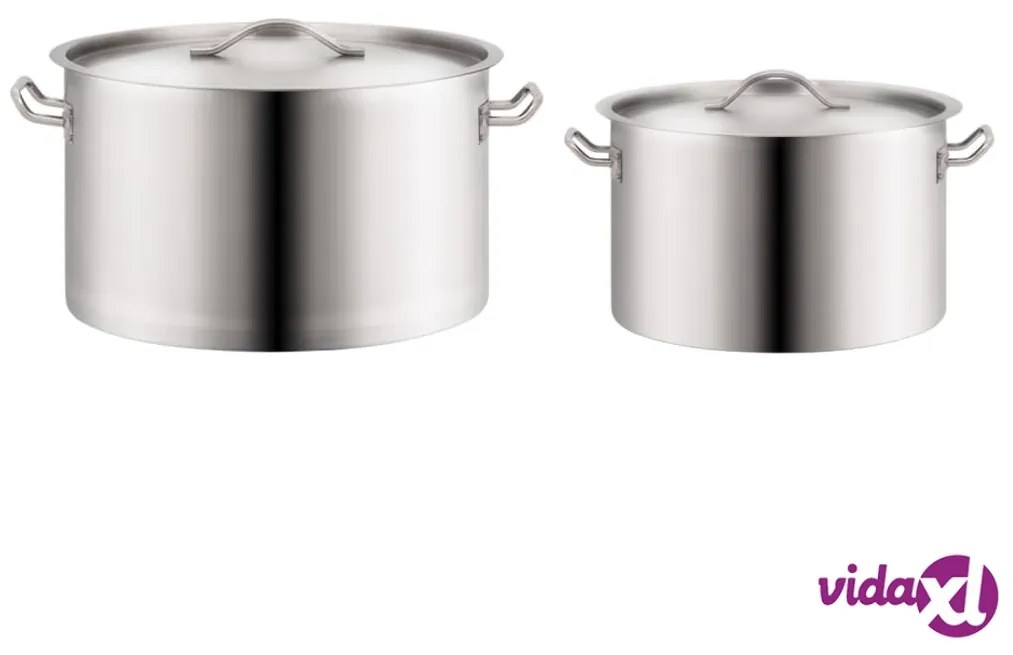 vidaXL Set di Pentole 2 pz 58/32 L in Acciaio Inossidabile