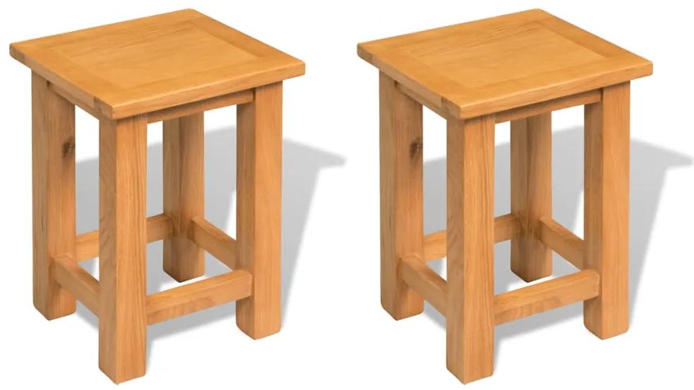 Tavolini da salotto 2 pz 27x24x37 cm legno massello di rovere