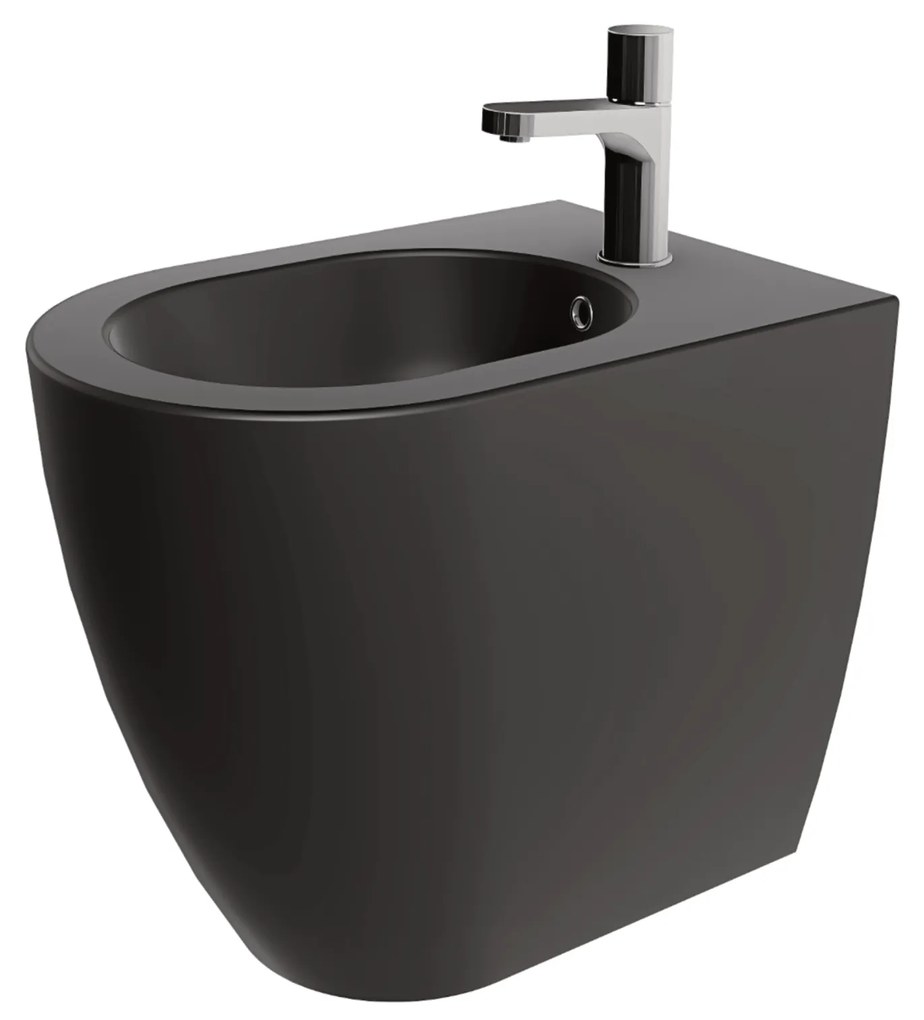 Bidet Da Terra Azzurra Ceramica Nero Opaco "Comoda"