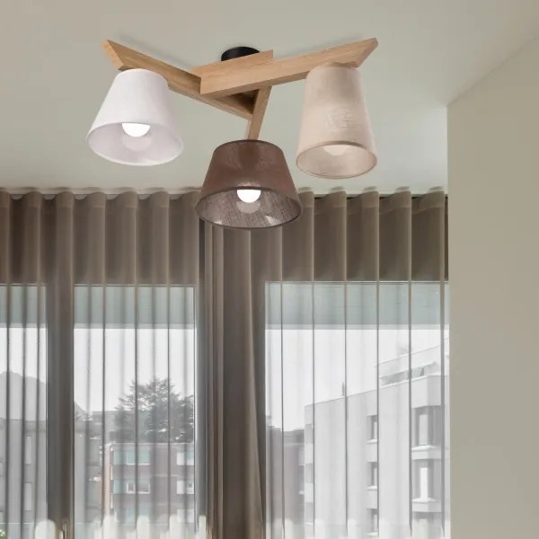 Brilagi - LED  Lampadario a plafone ANTHONY 3xE14/40W/230V quercia