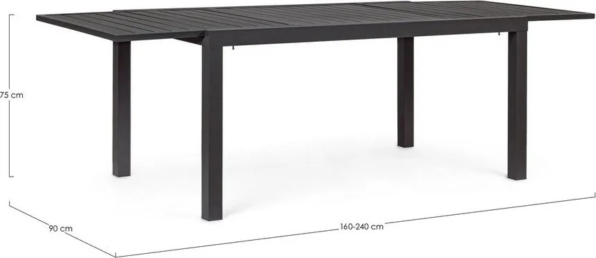 Tavolo da pranzo da giardino in alluminio 90x160 cm Hilde – Bizzotto