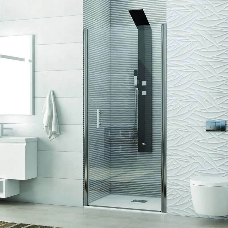 Box doccia porta battente nicchia 70cm vetro trasparente KS2800N - KAMALU