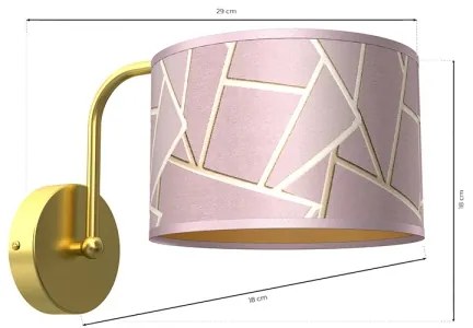 Applique ZIGGY 1xE27/60W/230V rosa/oro