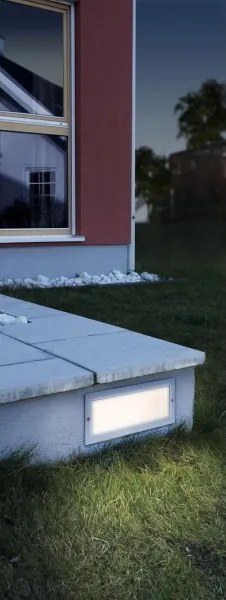 EGLO 88008 - Lampada da incasso per esterni ZIMBA 1xE27/60W argento/bianco IP44