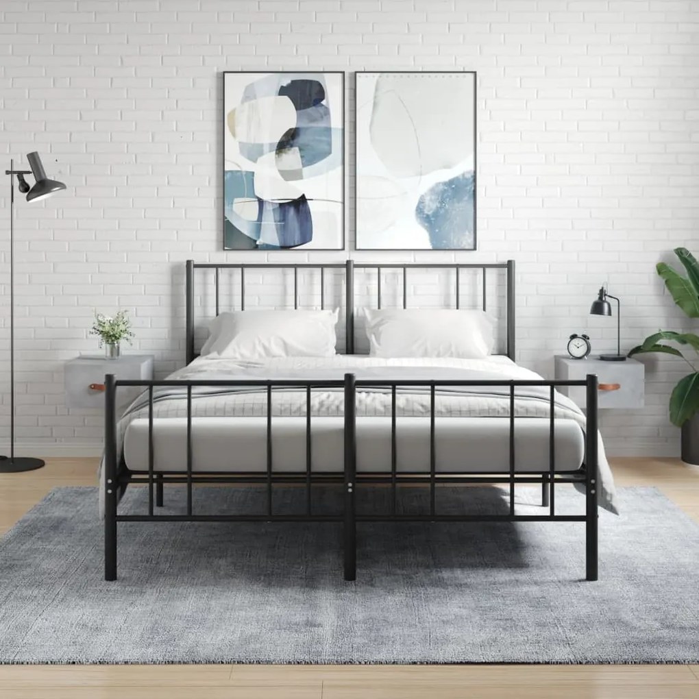 Comodini A Muro 2 Pz Grigio Cemento 35x35x20 Cm /