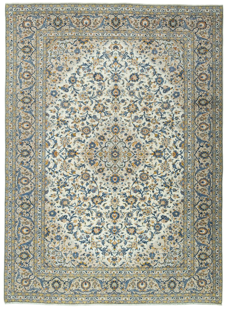 Kashan Tappeto persiano 410x300 Beige (Iran) Annodato A Mano