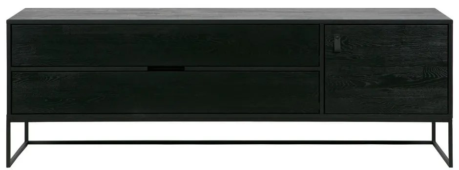 Mobile TV nero in frassino massiccio 180x61x44 cm Silas – WOOOD