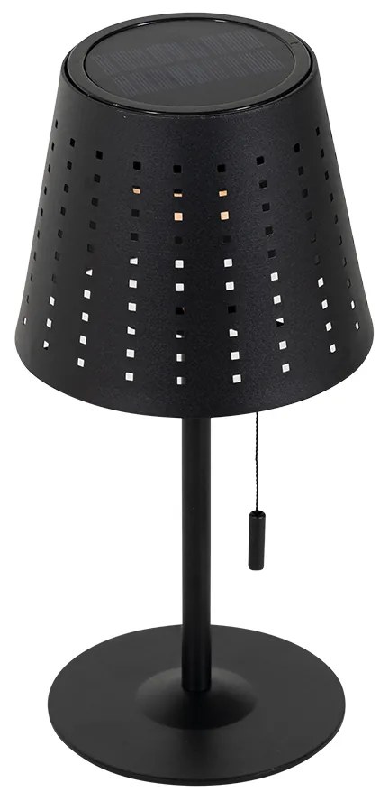 Lampada da tavolo da esterno nera con LED a 3 livelli di dimmerazione ricaricabile e solare - Ferre