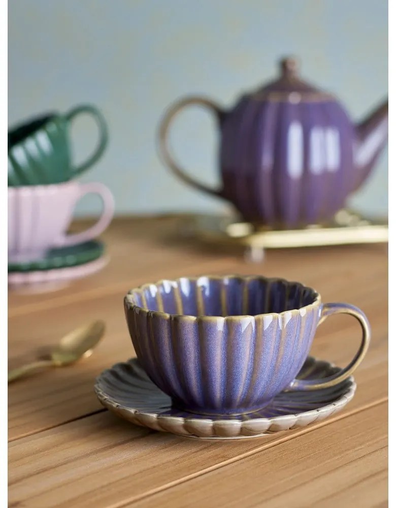 Tazzina per cappuccino viola in gres 220 ml Latina – Bloomingville