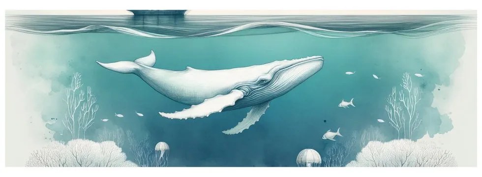 Quadro su tela – Balena tranquilla sotto il mare