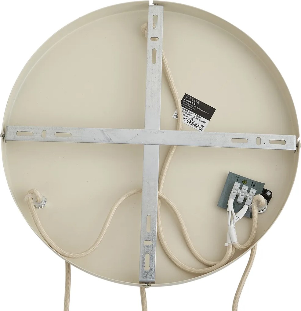 Lampada a sospensione Japandi beige con paralume in lino 3 luci - Fedde