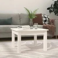 Tavolino da Salotto Bianco 45x45x30 cm Legno Massello di Pino cod mxl 17613