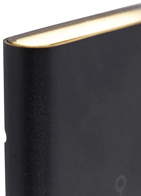 Lampada da parete moderna per esterno nera 11,5 cm con LED IP65 - Batt