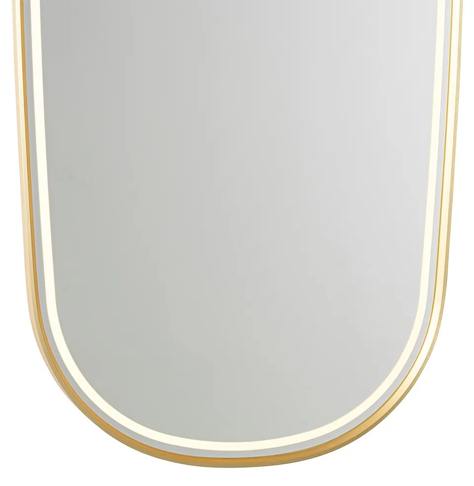 Specchio da bagno moderno oro con LED e dimmer touch - Geraldien