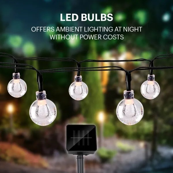 Grundig - Catena LED solare 50xLED/8 funzioni 6,9m bianco caldo