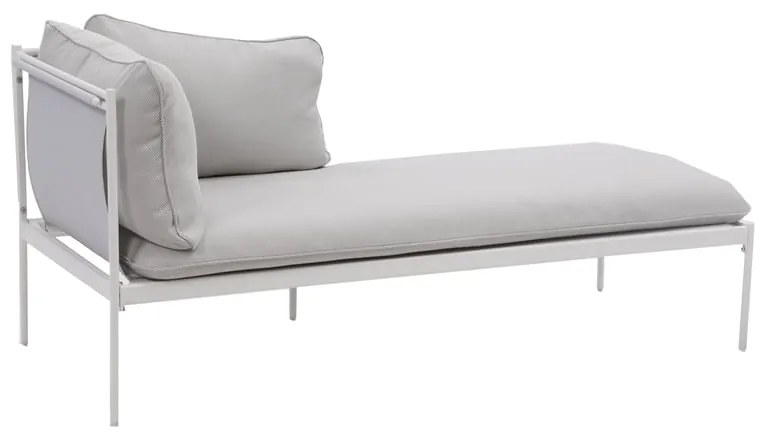 Lettino con cuscino Sigma NATERIAL in acciaio bianco e cuscino beige L 70 x H 70 x P 154 cm