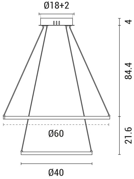 Lampadario LED a sospensione con filo LED/37W/230V 3000K nero