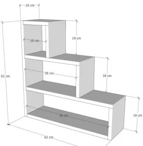 Mensola da parete PIRAMIT 62x62 cm marrone