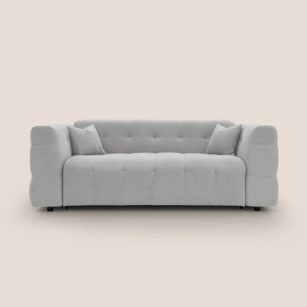 Tender Divano letto matrimoniale dal design innovativo in tessuto bouclet impermeabile T07 grigio