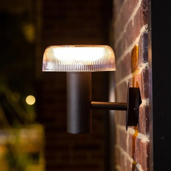 Zuma Line WT33111 - Lampada solare da parete BLUET LED/2,5W/2000mAh IP44 nero