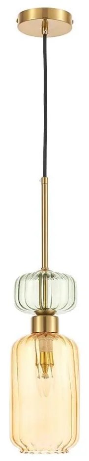 Lampadario a sospensione con filo MOLLY 1xE14/40W/230V diametro 12 cm oro/arancione/verde