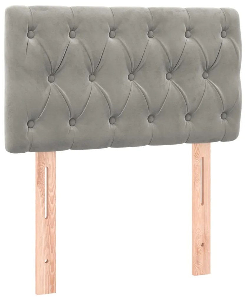 Testiera grigio chiaro 80x7x78/88 cm in velluto