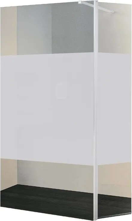 Deflettore walk-in Wens L 40 X H 200 cm, vetro serigrafato 6 mm, profilo bianco opaco