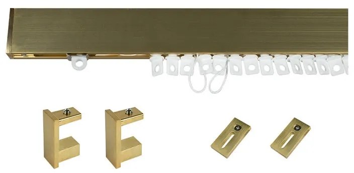 Kit per binario tenda desna dritto oro in alluminio 200 cm