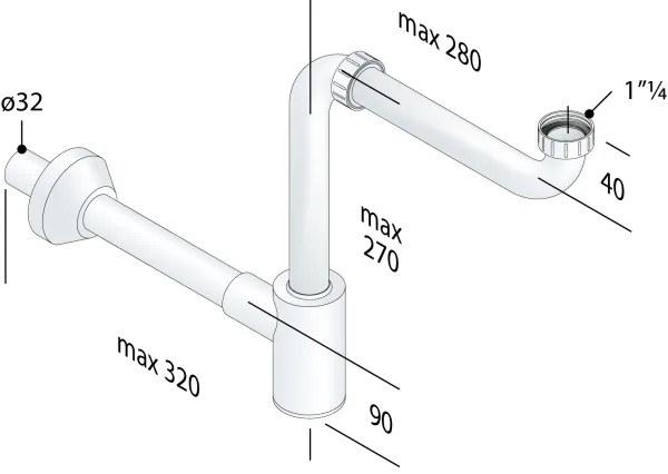 Bruckner - Vasca di raccolta mobile CRONO DN32 bianco