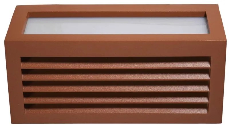 Applique Line Design E27 Mattone Ruggine Corten IP65 Antiabbagliamento Base E27