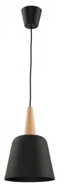 Lampadario a sospensione con filo DONG 1xE27/60W/230V nero