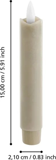 Eglo 422221 - SET 2x LED Candele ANTANABE LED/1xAAA 15 cm beige