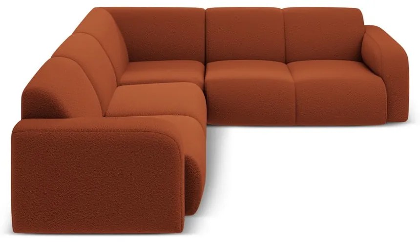 Divano angolare marrone in tessuto bouclé (angolo variabile / a L) Molino - Micadoni Home