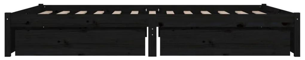 Giroletto con cassetti nero 140x190 cm