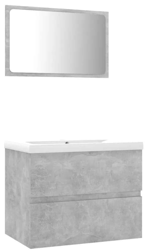 Set mobili da bagno grigio cemento in truciolato