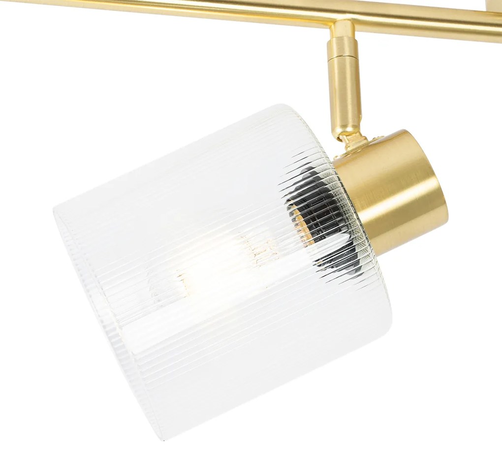 Faretto da soffitto dorato con vetro 4 luci orientabili - Laura