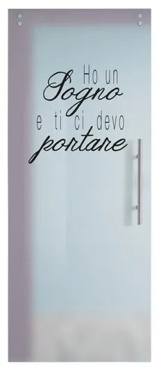 Anta per porta scorrevole esterno muro Sogno in vetro nero, L 88 x H 215 cm spessore 10 mm, apertura sinistra