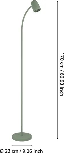 Eglo 902173 - Lampada da terra CARLO 1xE14/18W/230V verde