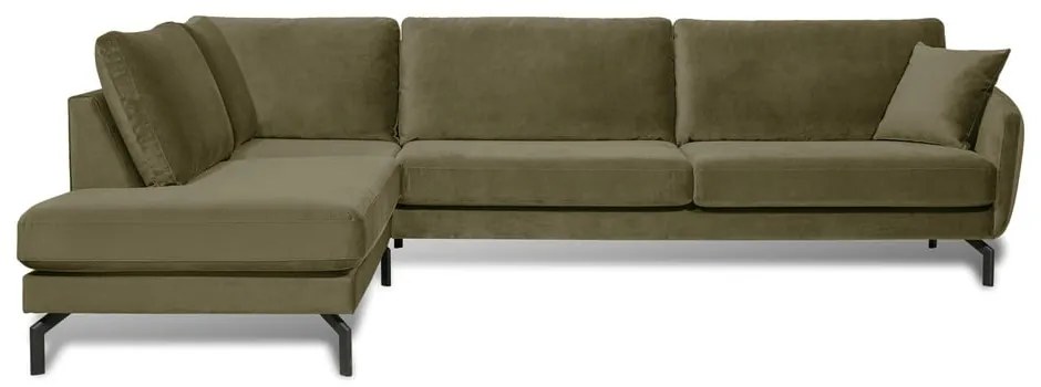 Divano angolare in velluto verde (angolo sinistro) Magic - Scandic