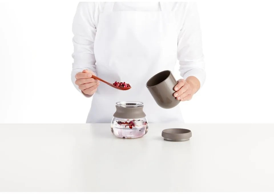 Teiera marrone chiaro in vetro con filtro 500 ml – Lékué