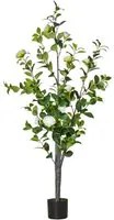 Pianta Artificiale Albero Camelia H150 cm con Vaso Verde e Bianco