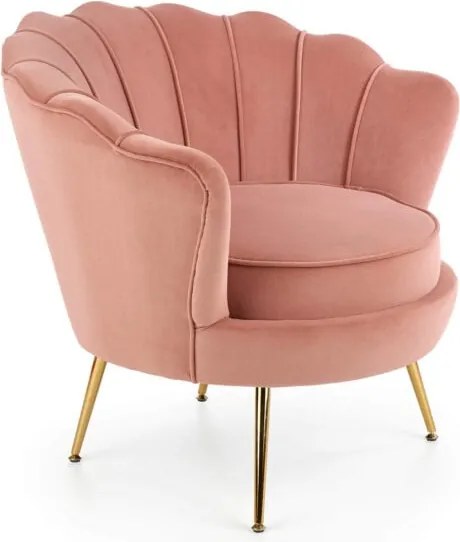 Poltrona Amorinito in velluto rosa