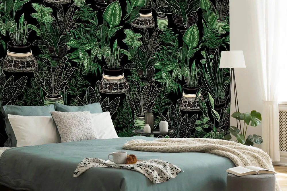 Carta da parati – Con motivo botanico