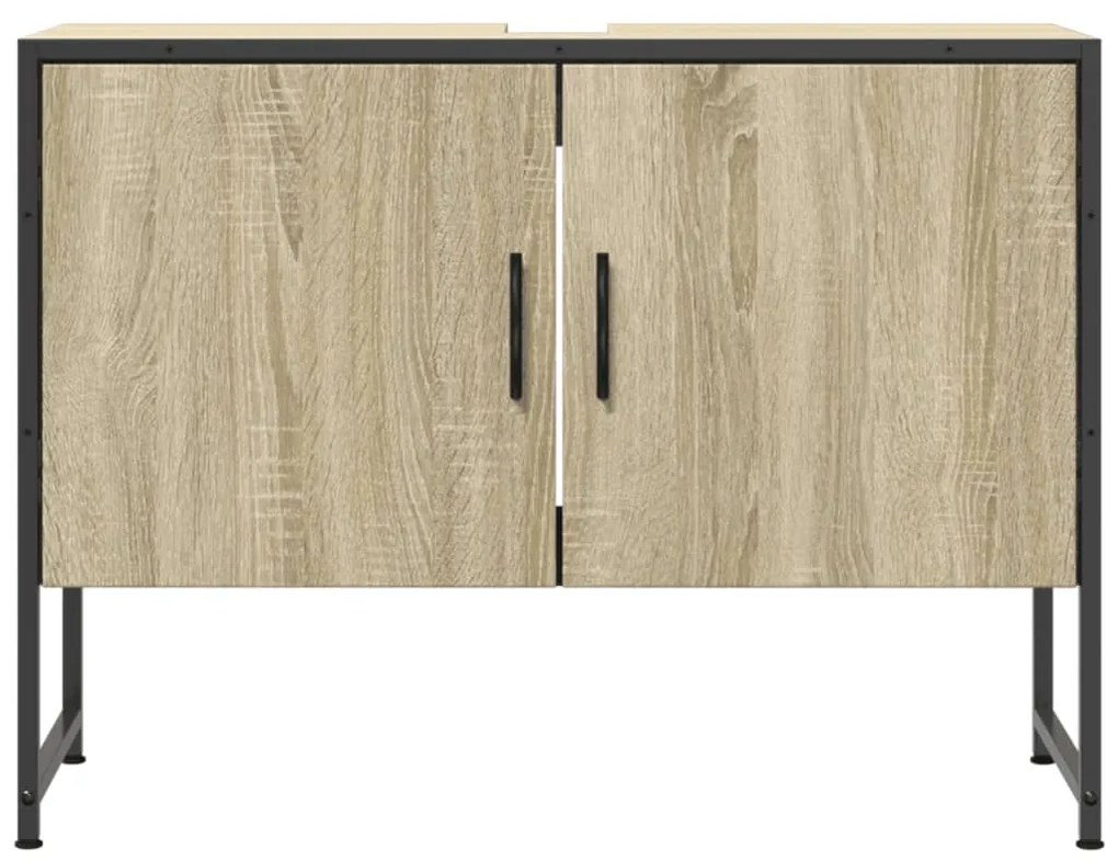 Mobile lavabo bagno rovere sonoma 60x30x60 cm legno multistrato