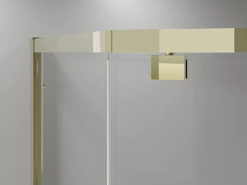 Mexen Exo-R cabina doccia pentagonale a battente 90 x 90 cm, trasparente, oro - 812-090-090-50-00