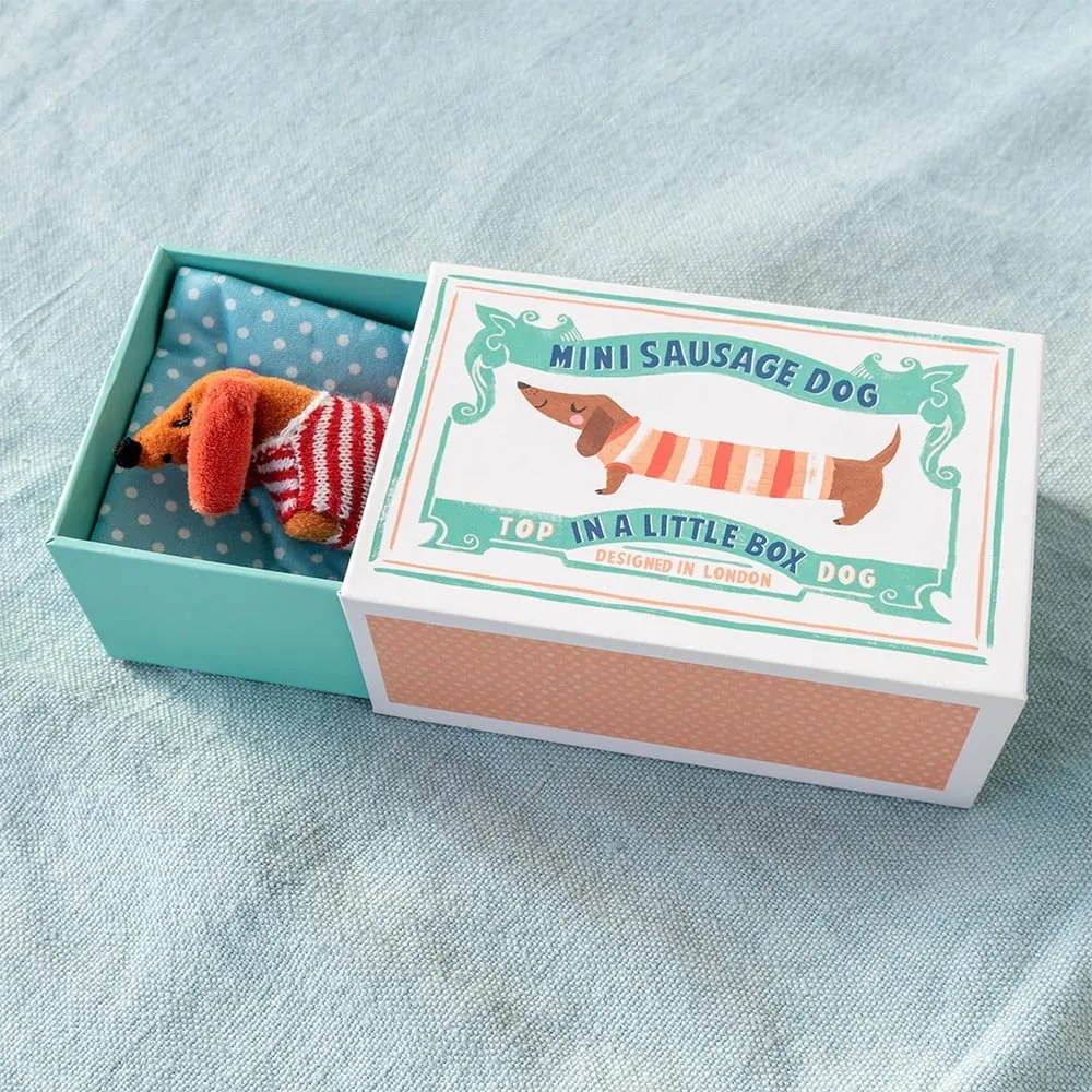 Peluche Mini Sausage Dog in a Little Box - Rex London