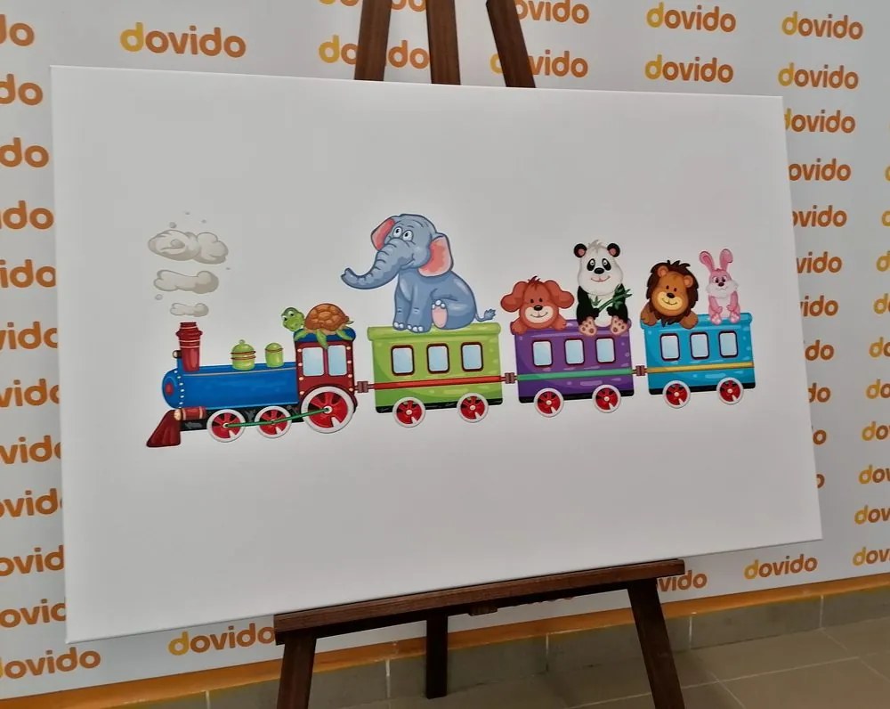 Stampa su tela – Trenino con animali