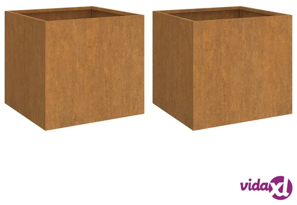 vidaXL Fioriere 2 pz 32x30x29 cm Acciaio Corten