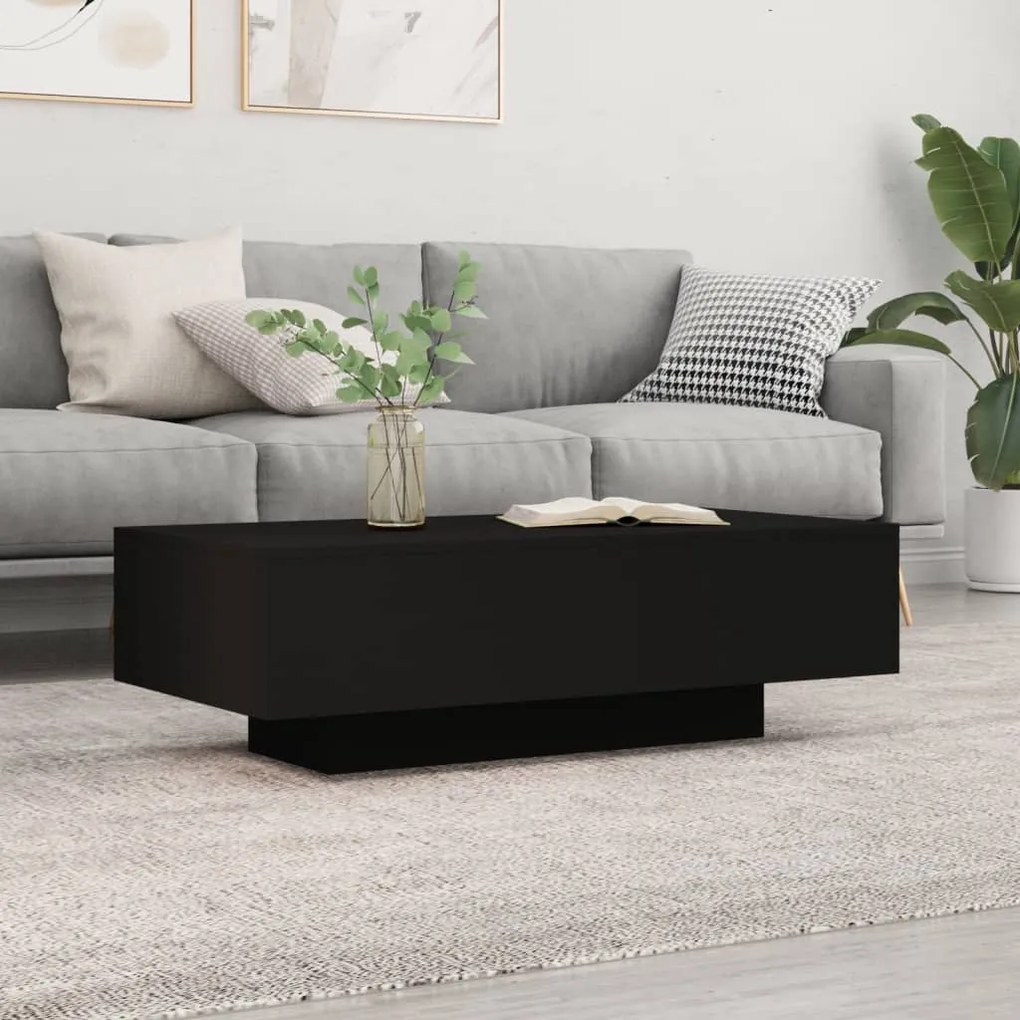 Tavolino Da Salotto Nero 100x49,5x31 Cm İn Legno Multistrato /